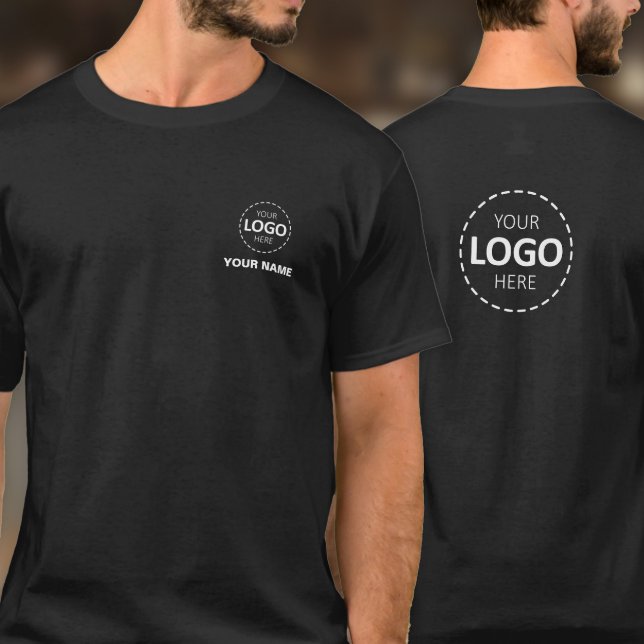 Logotyp & Namn-mall - Front & Back Logotyp-persona T Shirt (Skapare uppladdad)