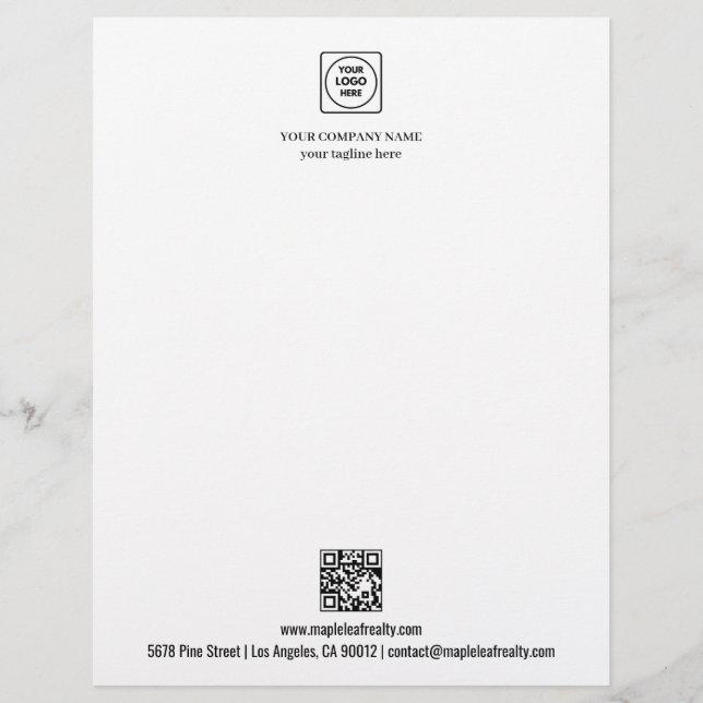 Logotyp Namn QR-kod Webbplats Brevpapper (Framsida)