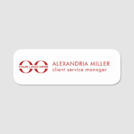 Logotyp Namn Rubrik White Red Namnbricka