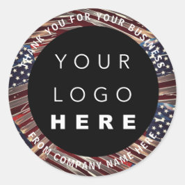 Logotyp Namn USA:s Flagga Amerikanska Namn Runt Klistermärke