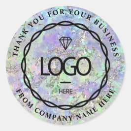 Logotyp Namn Webben - tack för Business Holograph Runt Klistermärke