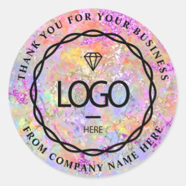 Logotyp Namn Webben - tacka Business Holograph Ros Runt Klistermärke