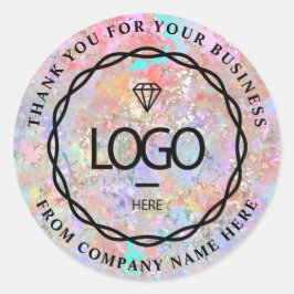 Logotyp Namn Webben - tacka Business Holograph Ros Runt Klistermärke