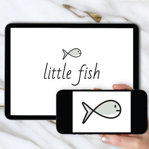 Logotyp Nedladdning   Liten Fisk Handritad Ikon Inbjudningar