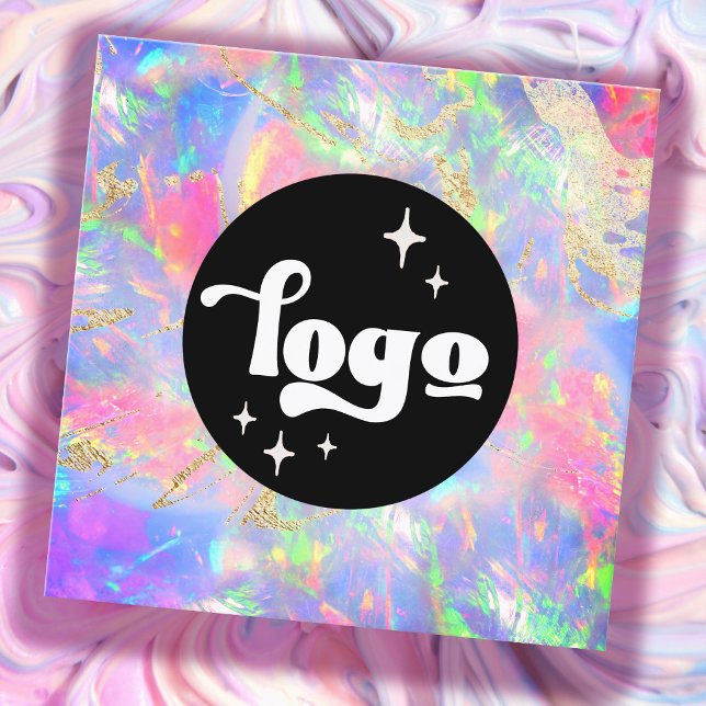 logotyp neonopalt kvadratiskt affärskort fyrkantigt visitkort (Skapare uppladdad)