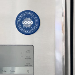 Logotyp och Anpassade cirkulär text | Blåblå marin Magnet