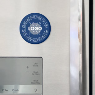 Logotyp och Anpassade cirkulär text Blåblå marin Magnet
