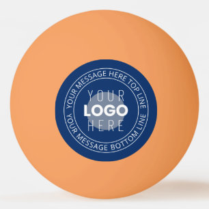 Logotyp och Anpassade cirkulär text Blåblå marin Pingisboll