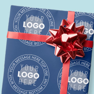 Logotyp och Anpassade cirkulär text Blåblå marin Presentpapper