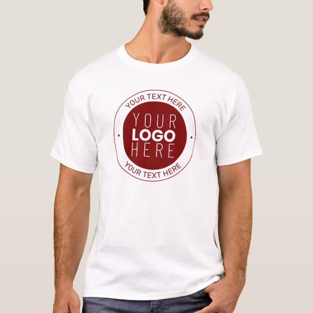 Logotyp och Anpassade | Deep Red/DIY Färg T Shirt (Framsida)