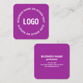Logotyp och Anpassade | Lila Violet Fyrkantigt Visitkort