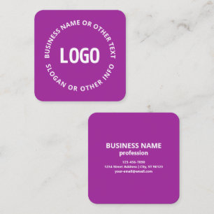 Logotyp och Anpassade   Lila Violet Fyrkantigt Visitkort