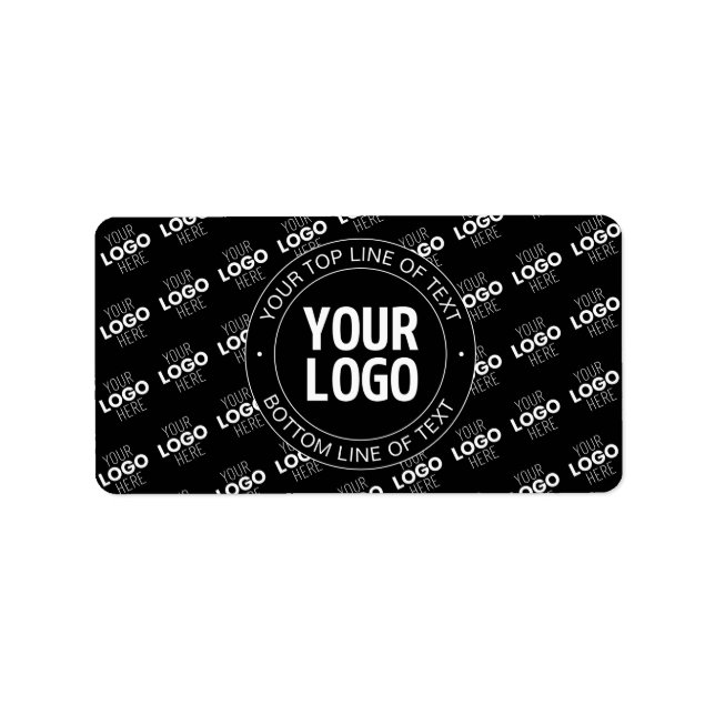 Logotyp och Anpassade text med Logotyp Mönster Adressetikett (Framsidan)