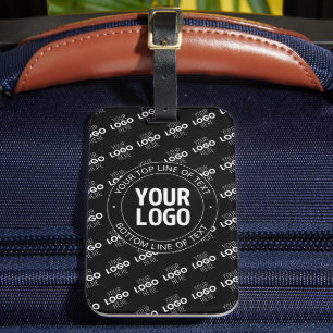 Logotyp och Anpassade text med Logotyp Mönster Bagagebricka