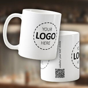Logotyp och Anpassningsbar QR-kodgenerator Marknad Kaffemugg