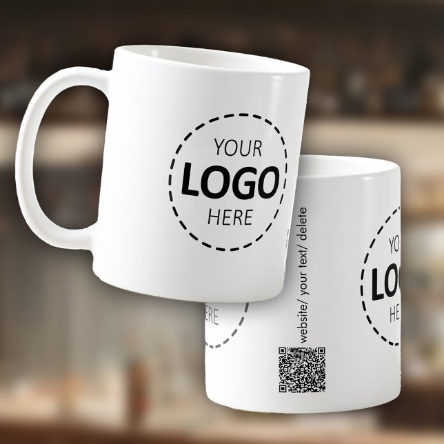 Logotyp och Anpassningsbar QR-kodgenerator Marknad Kaffemugg (Skapare uppladdad)