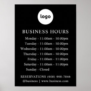 LOGOTYP och arbetstid Svart Poster signatur