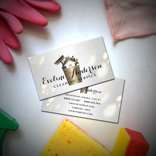 Logotyp och bubblor städning av lyxolja visitkort