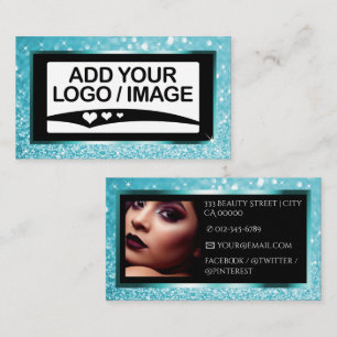 Logotyp och foto av lyxfisk och mousserande Glitte Visitkort
