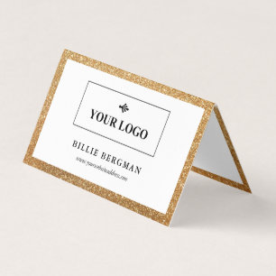 Logotyp och foto för Faux Guld Glitter Social Visitkort