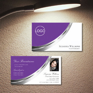 Logotyp och foto för royal Lila White Silver Decor Visitkort