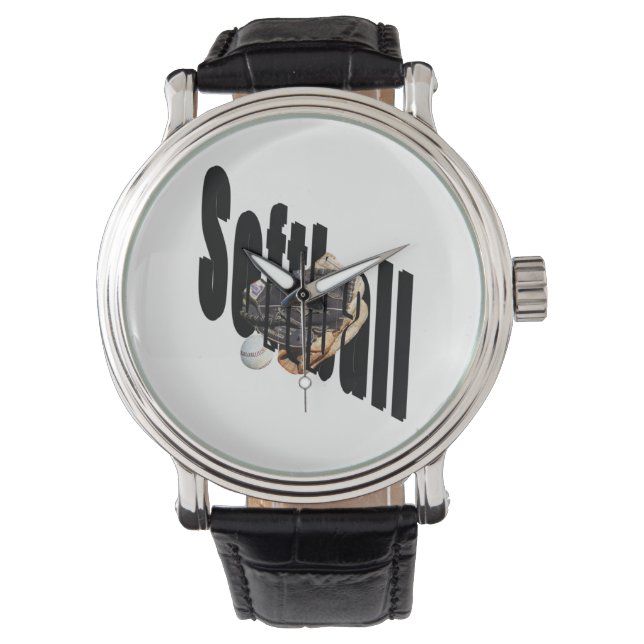 Logotyp och handskar för mjuka kulor, armbandsur (Framsida)