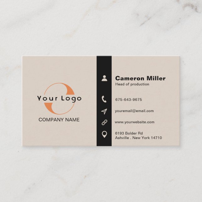 Logotyp och ikoner Minimal Professionell för föret Visitkort (Framsida)