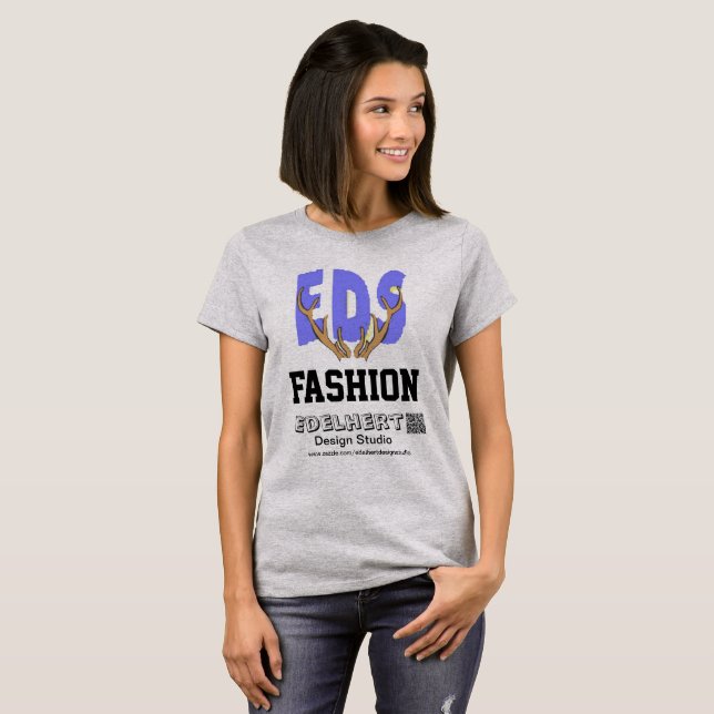 Logotyp och QR-kod EDS Mode T-shirt (Hel framsida)