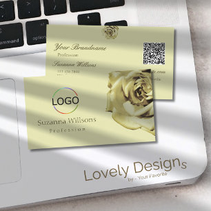 Logotyp och QR-kod för Loely Ro Plain Pastel Beige Visitkort