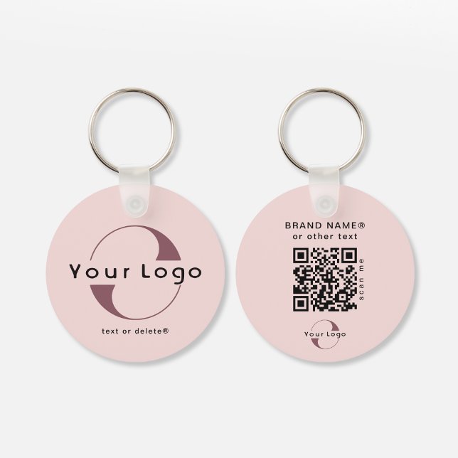 logotyp och QR-kod för  Rosa företag Nyckelring (Skapare uppladdad)