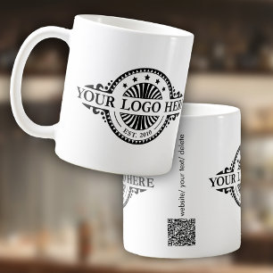 Logotyp och QR-kod - Marknadsföring Kaffemugg