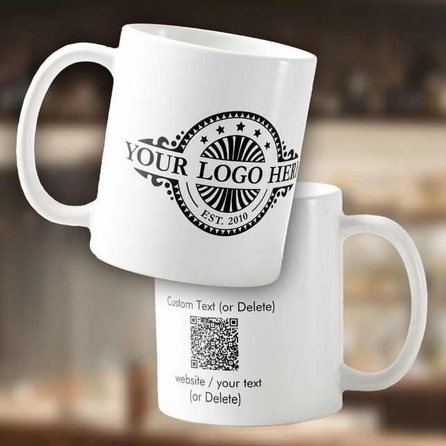 Logotyp och QR-kod - Marknadsföring Kaffemugg (Skapare uppladdad)