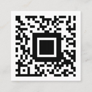 Logotyp och QR-kod - minimalt svartvitt Fyrkantigt Visitkort