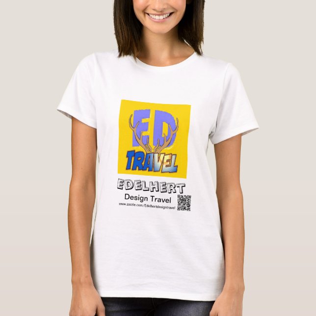Logotyp och QR-kod T-Shirt Edelhert-designresor (Framsida)