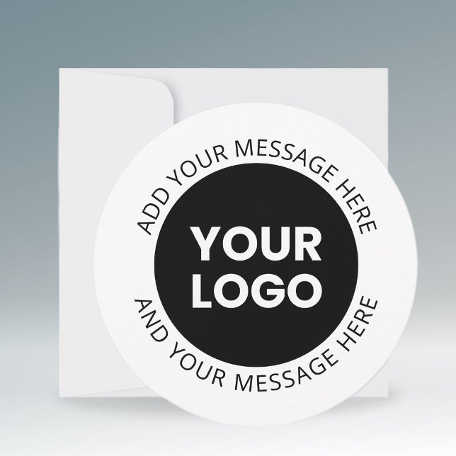 Logotyp och redigerbar text vit och svart julkort (Skapare uppladdad)