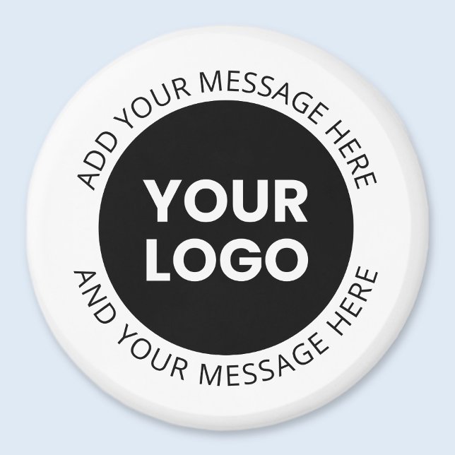 Logotyp och redigerbar text vit och svart magnet (Skapare uppladdad)