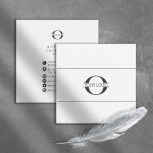 Logotyp och Social medieikoner Blk/White Sq ID810 Fyrkantigt Visitkort