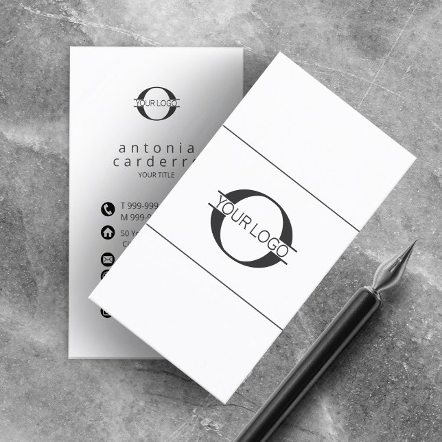 Logotyp och Social medieikoner Blk/White Vrt ID810 Visitkort (Skapare uppladdad)