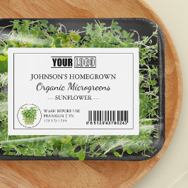 Logotyp och streckkod för anpassningsbar av organi mat etiketter