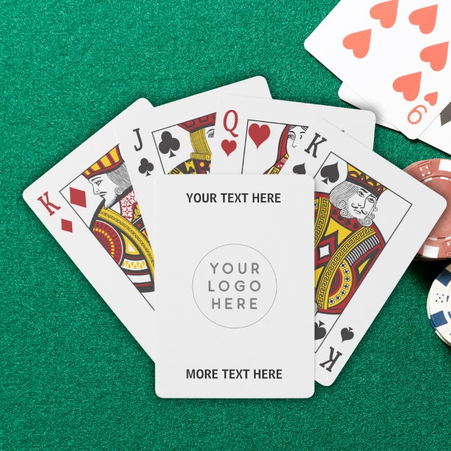 Logotyp och text för anpassningsbar casinokort (Custom Business Logo And Text Poker Cards)