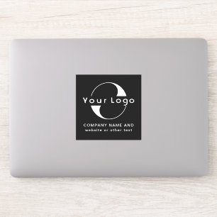 Logotyp och text på vinylfyrkantig företagsdator s klistermärken