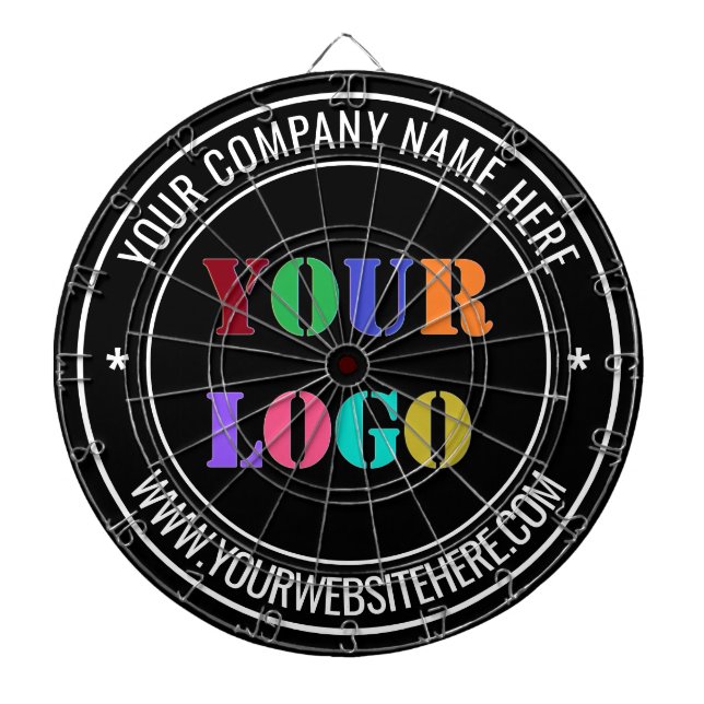 Logotyp- och textritbordsmallen Anpassningsbar Fär Darttavla (Framsidan)
