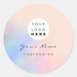 Logotyp Ögonfransar Smink Hår Naglar Holografisk R Runt Klistermärke