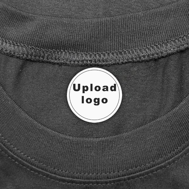 Logotyp om cirkelformad Järn på etikett (Round iron on label with your business logo)