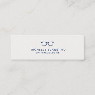 Logotyp Optometrist Simple Blue Eyeglasses Mini Visitkort