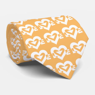 Logotyp, Orange och vit kärlek Slips