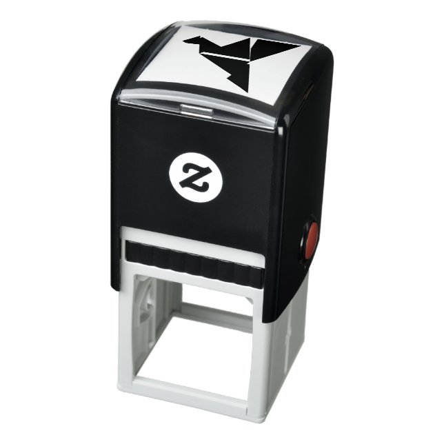 logotyp-origami-bird-flight-blue självfärgande stämpel (Produkt)