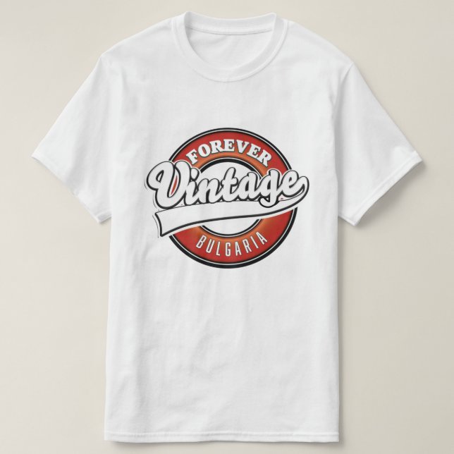 Logotyp över Bulgariens vintage T Shirt (Design framsida)