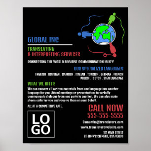Logotyp, översättare och tolk poster