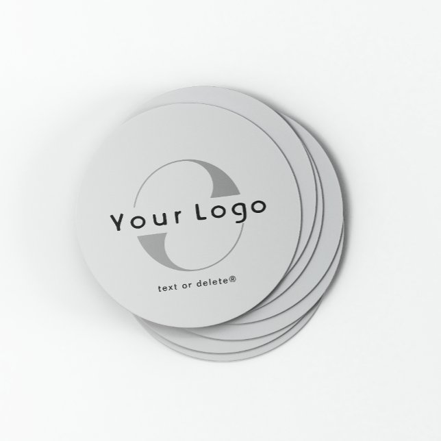Logotyp på Grått + Black Text Company Business Underlägg Papper Rund (Skapare uppladdad)